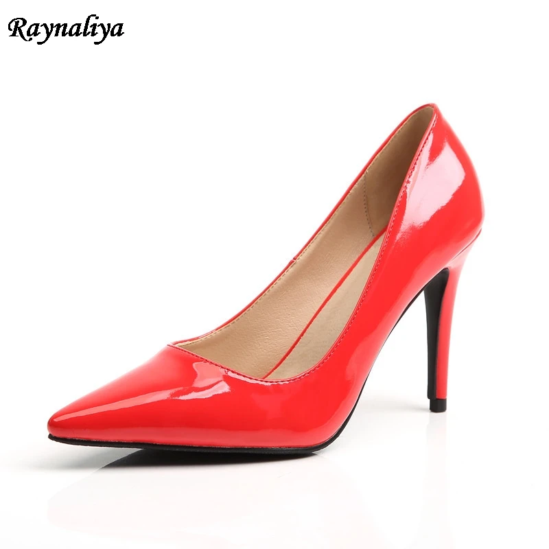 

Women 9CM High Heel Shoes Basic Model Pumps Lady Sexy Pointed Toe Wedding Shoes Black Red Handmade Sheepskin Shoes XZL-A0061
