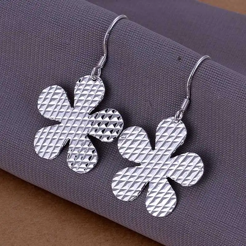 Christmas Gift!!Wholesale 925 Silver Earring Sterling Jewelry Car Pattern Flower Earrings SMTE235 | Украшения и аксессуары