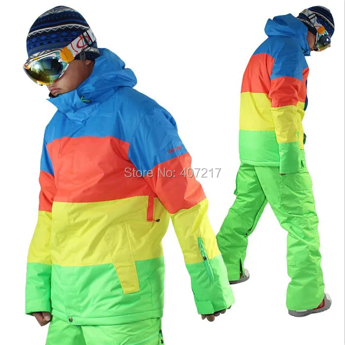 2014 mens ski jacket color matching snowboarding jacket skiing jacket for men skiwear waterproof