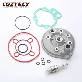 

90cc 49mm Engine cylinder head & E6TC spark plug & cylinder head Gasket Set for MOTORHISPANIA Furia 50 RX50 RYZ 50 AM4 5 AM6 2T