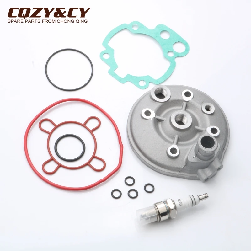 

90cc Engine cylinder head & E6TC spark plug & cylinder head Gasket Set for MOTORHISPANIA Furia 50 RX50 RYZ 50 AM4 AM5 AM6 2T