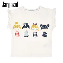 Jargazol Baby Girls Summer T-shirt Cotton Sleeveless Casual T shirts for Kids Children’s Tops Tees 2018 New Arrival