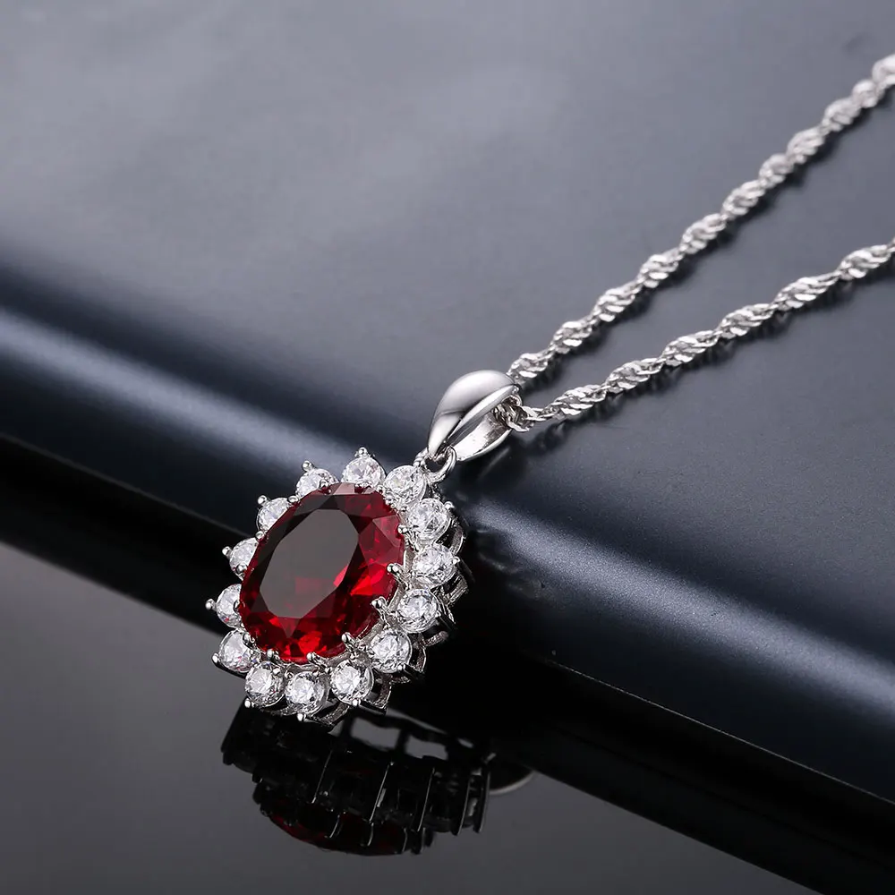 silver ruby pendants CASP03881SA-1