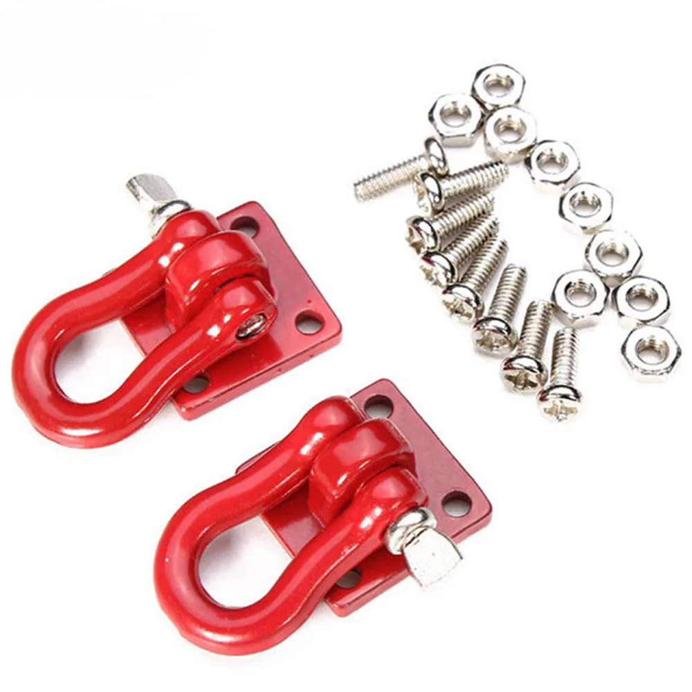 

1pair Metal Tow Trailer Hook Shackles Set For 1/10 RC Crawler Car Buggy Truck Axial Scx10 RC4WD D90 D110 TF2
