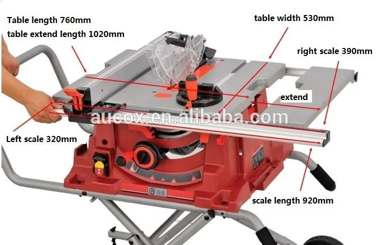 10 дюймов деревообрабатывающий стол пила и раздвижной стол пила