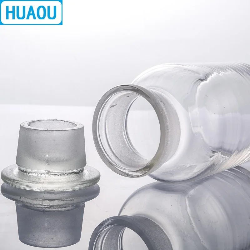 HUAOU 500 мл широкая горлышко бутылка для реагента прозрачное стекло с заземлением в стеклянной пробкой лабораторное химическое оборудование