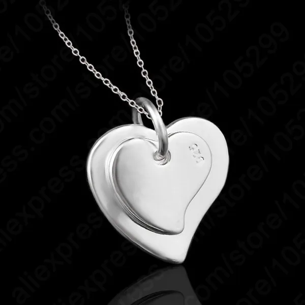 

925 Sterling Silver Necklaces Heart Necklace Women Wholesale Free ShippingWedding Party Jewelry