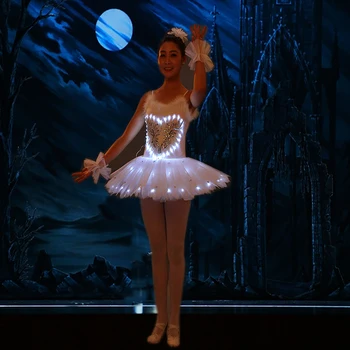 

Luminous ballet dresses, children's dance costumes, swan pant yarn skirt, adult fluorescent LED performance costumes.