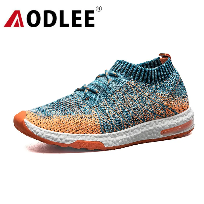 

AODLEE Fashion Men Shoes Casual Weaving Flyknit Mesh Breathable Light Soft Sneakers Men Casual Shoes Male Trainers Sneakers