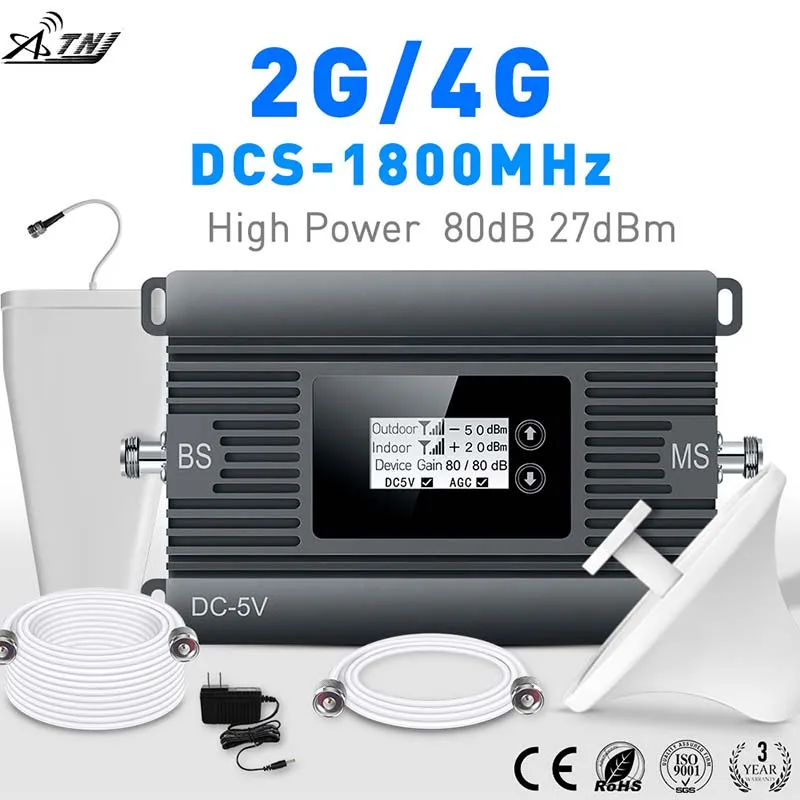 

2G 4G signal booster High Power 80dBi DCS 1800mhz smart mobile signal booster 4g repeater 2g 4g cellular signal amplifier