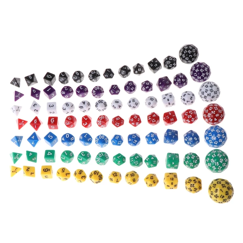 

12pcs/Set Multi-sided Polyhedral Dice Acrylic Digital Dice D4 D6 D8 D10 D12 D20 D24 D30 D60