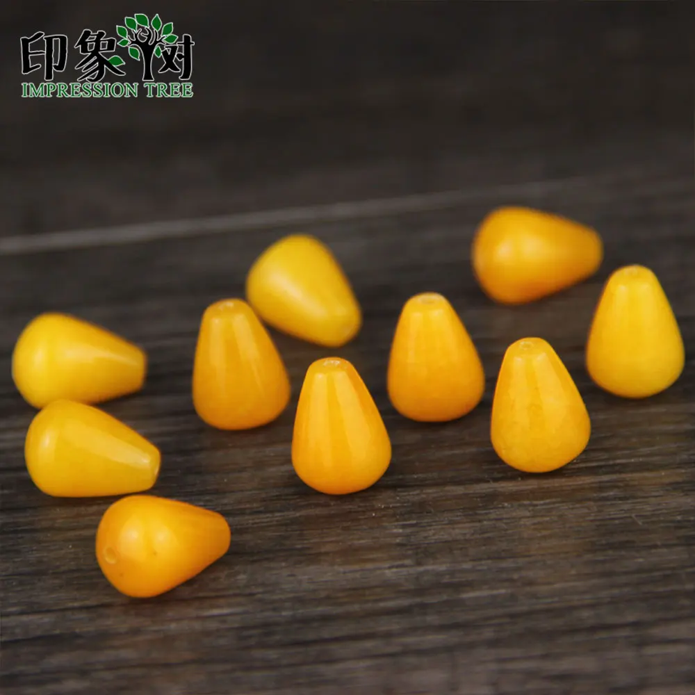 

Smooth Yellow Pear Waterdrop Stone Bead 24pcs 16x12mm TearDrop Jad e Beads Necklace Earring Fit For DIY Jewelry Makings 1832