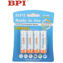 4 x BPI AA Аккумуляторы Ni-MH 2400 мАч 1.2 В AA Перезаряжаемые Батарея 2A Электронные игрушки Камера фонарик Bateria