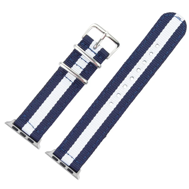 Радуга нейлоновый ремешок для наручных часов apple smart watch холст ремешок для наручных часов iwatch, 4 3/2/1 38 мм, 40, 42, 44 мм ремень браслет - Цвет ремешка: purplish blue whi -S