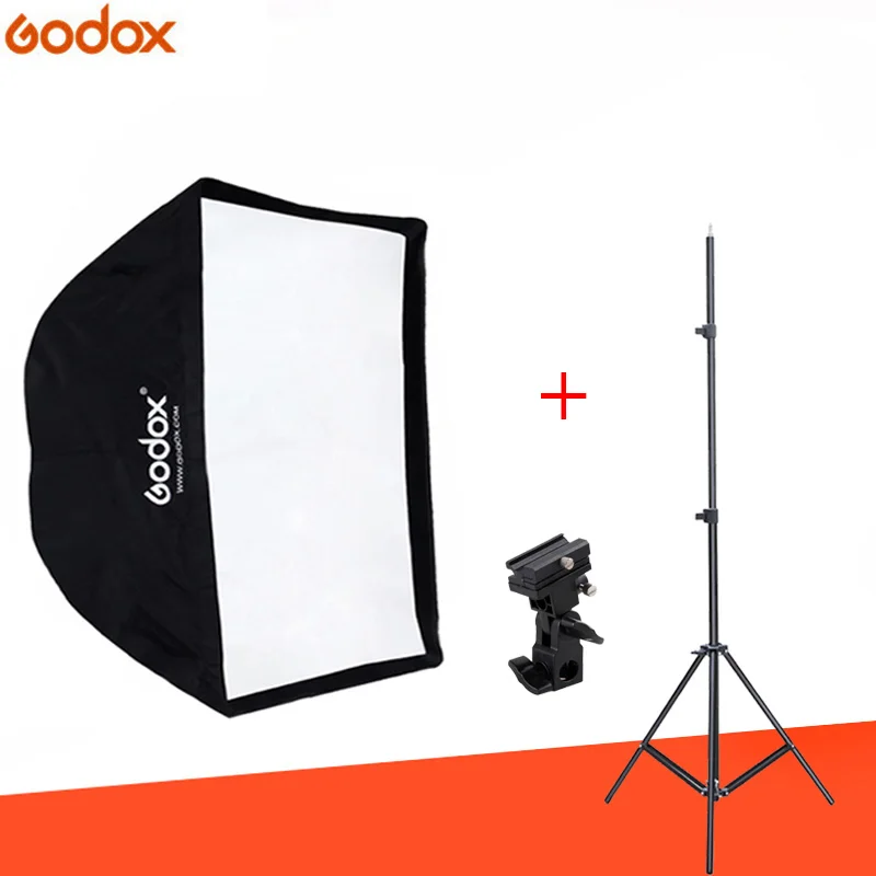 Godox 50*70 см/60*60 см/70*70 см/60*90 см/80 см/95 см/120 см Зонт софтбокс+ светильник+ Тип B для скорости вспышки светильник для фотосъемки - Цвет: 50x70and Light Stand