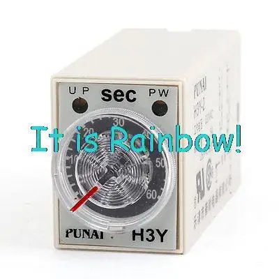 

Free Shipping 220VAC DPDT Knob Control 60s Second Time Delay Relay H3Y-2 8P
