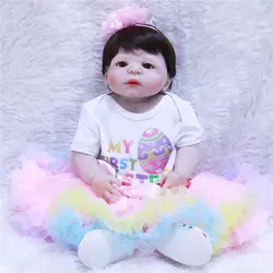 DollMai bebe куклы девочка куклы 22 "полный корпус силиконовые куклы reborn Виктория младенцы могут ввести воду DIY платье куклы дети подарок