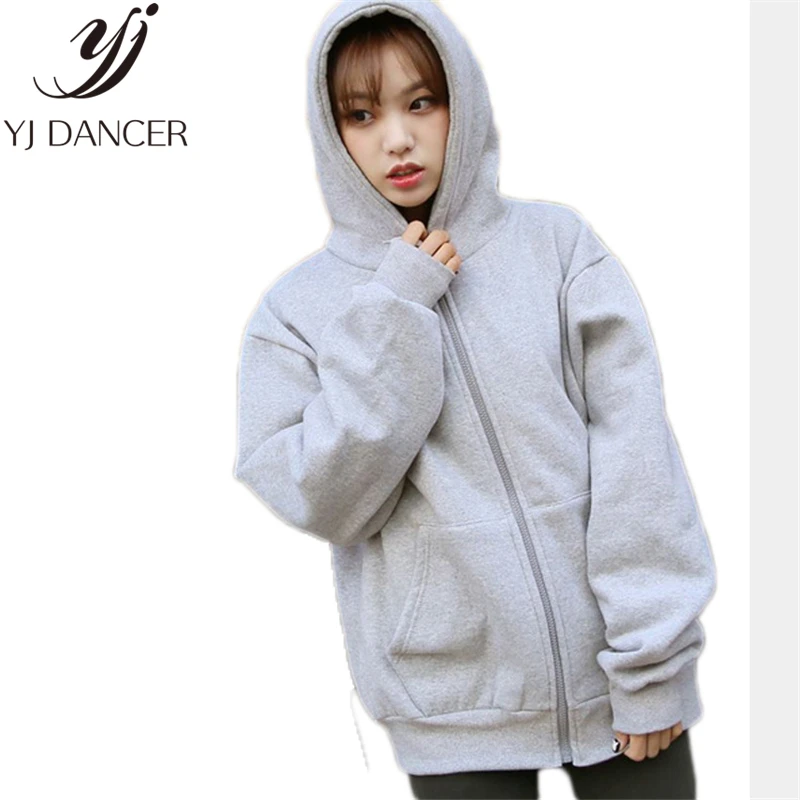 2018 Spring Autumn New Plus Size Fashion Women Loose size Solid color velvet thick Hooded coat Female Sweatshirt Ljj0144 | Женская