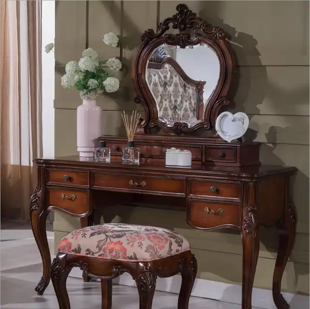 European Mirror Table Antique Bedroom Dresser French Furniture