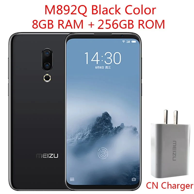 Meizu 16th Plus, 16 Plus, 4G, LTE, Snapdragon 845, четыре ядра, Adreno 630, 6 ГБ, 128 ГБ, 6,5 дюйма, FHD, 2160x1080 P, полный экран, сотовый телефон - Цвет: M892Q Black 8G 256G