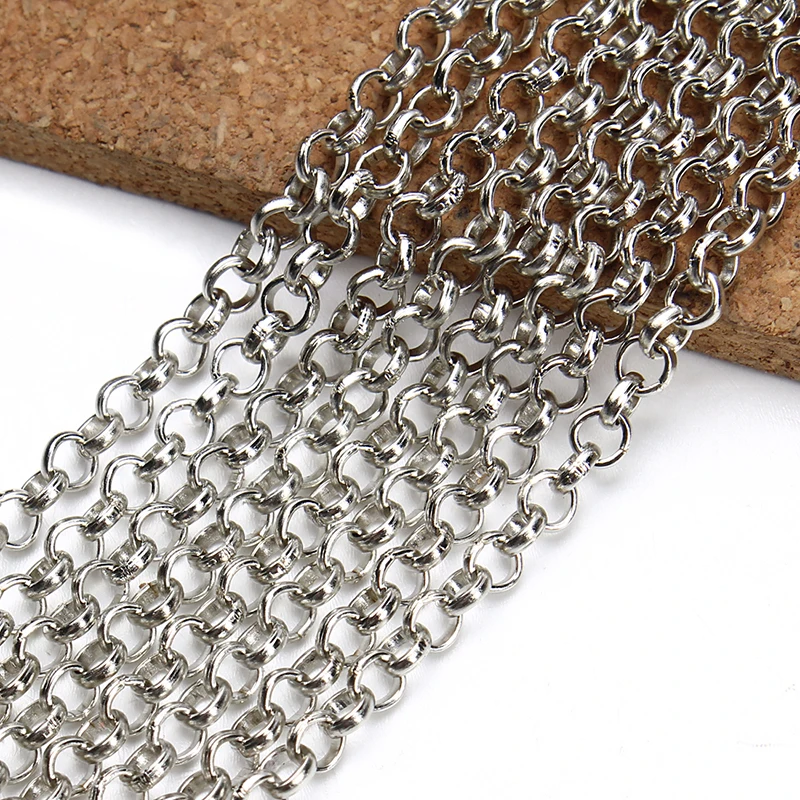 XINYAO 2meter/lot 2mm 3mm 4mm 5mm Stainless Steel Link O Chain Bulk