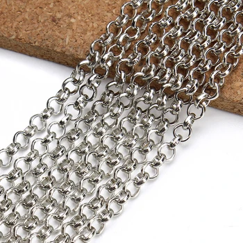 

XINYAO 2meter/lot 2mm 3mm 4mm 5mm Stainless Steel Link O Chain Bulk Necklace Chain Diy Jewelry Making Necklace Material F2243