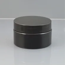 30 г, 50 г, 100 г, черный пластиковый косметический контейнер, банка для крема, пустой пластиковый контейнер для повторного использования крема с крышками для печати логотипа на заказ