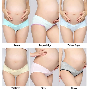 

1Pc Women Maternity Panties Low Waist Pregnant Cotton Pregnancy Briefs 6 Colors Women Comfortable Plus size Underwear Clothes