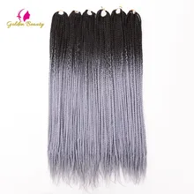 Золотая красота, 24 дюйма, коробка, косичка, синтетические волосы для наращивания, длинные волосы для женщин, Термостойкое волокно(24 нити