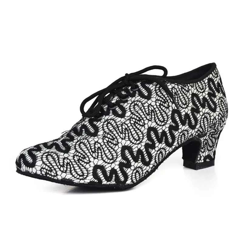 Hot Selling Synthetic Leather Ladies Women Tango Salsa Ballroom Latin Dance Shoes with Suede Sole 2 Inch Heels