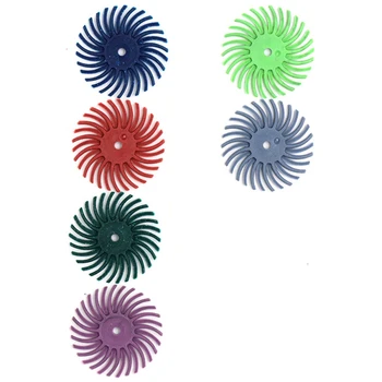 

60Pcs Accessories Radial Bristles Polishing Polishing Wheel Mixing Grit+6Pcs Mandrel for Rotating Tools