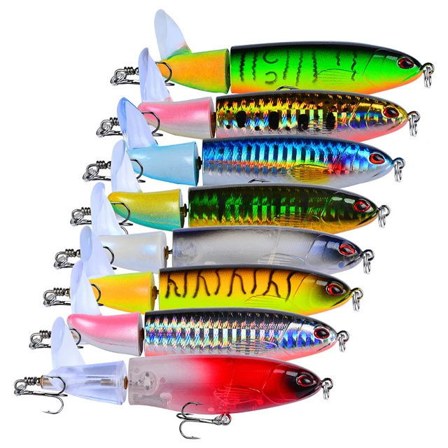 Whopper Popper 15g/36g Topwater Fishing Lure Artificial Bait Hard Plopper  Soft Rotating Tail Fishing Tackle