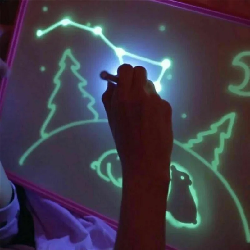 Флуоресцентная светящаяся доска игрушка Рисование с светильник-забавная и развивающая игрушка большой пакет 1Pen/Set juguetes