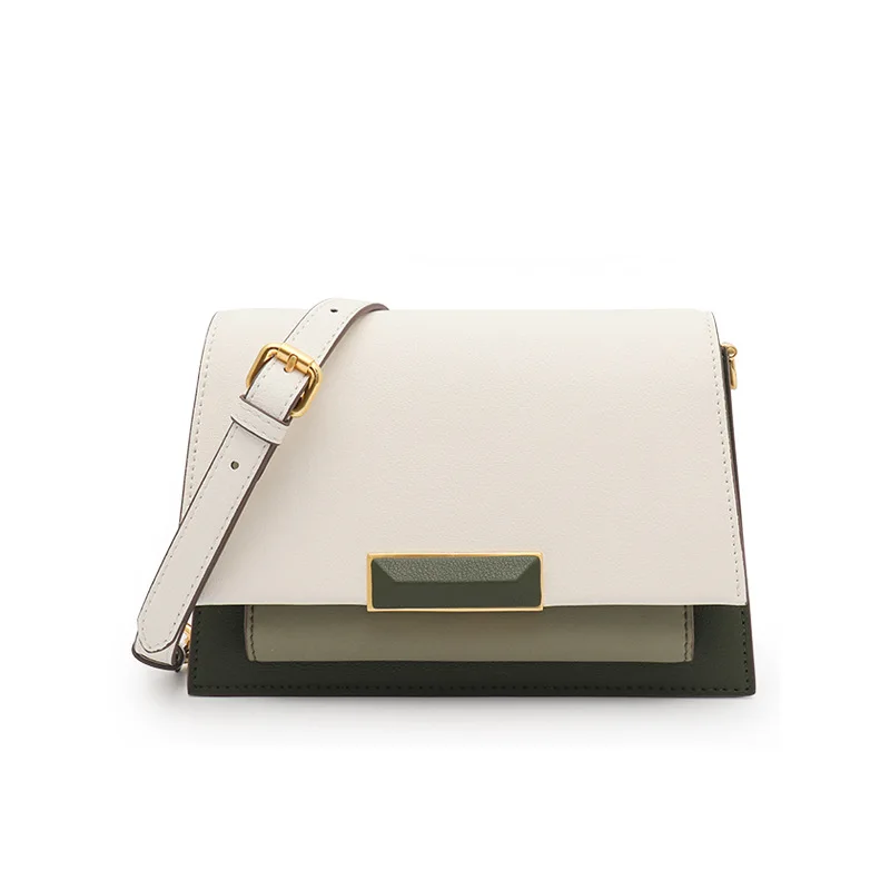 

2019 Fashion Color Matching Mini Genuine Leather Crossbody Bag for Women
