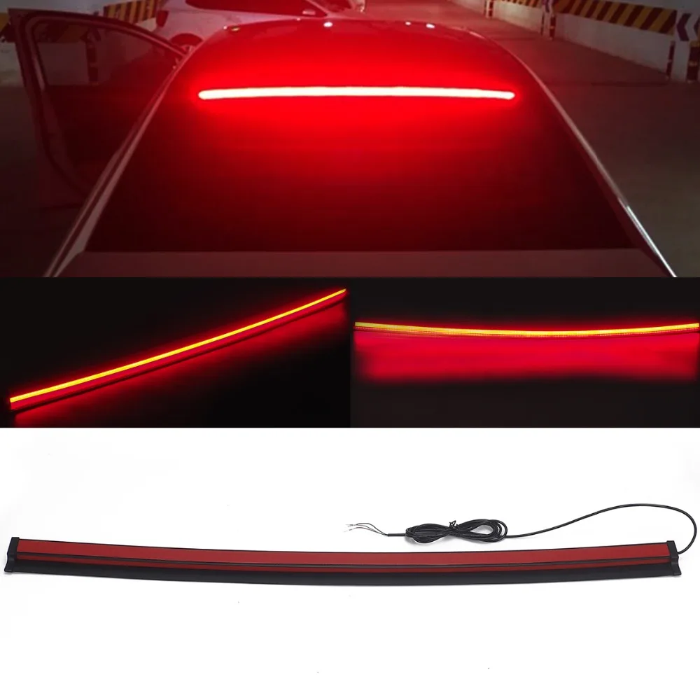 

Universal 90cm Flexible Car LED High Mount Rear Tail Warning Following Additional Brake Light Auto Water Red Stop Lamp