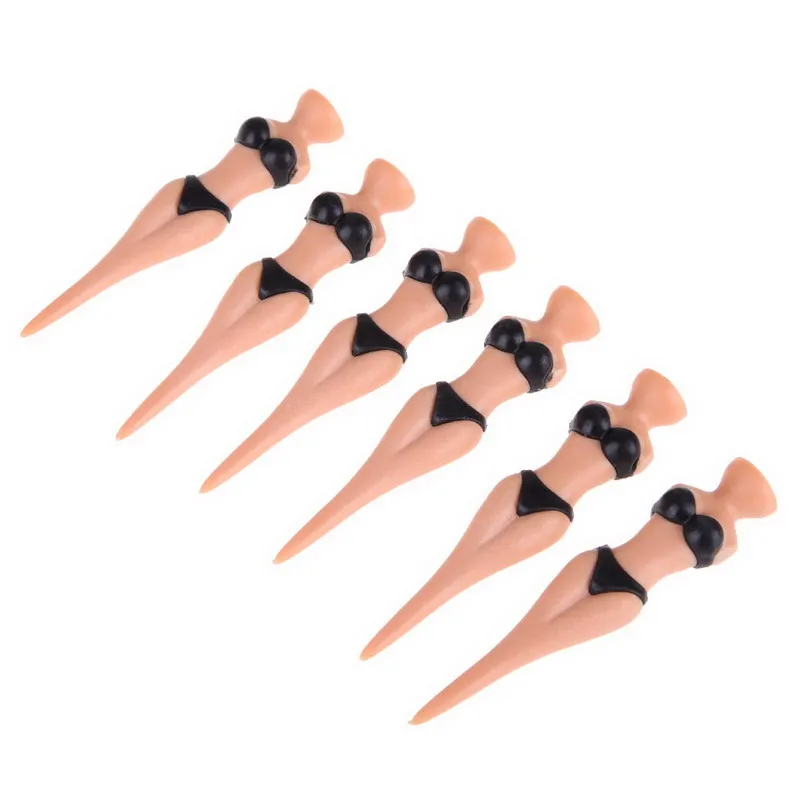 

6pcs/Set Golf Tees Plastic Sexy Bikini Lady Golf Tees Castle Tee Height Control 78mm Golf Replacement Accessories