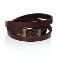 Doreenbeads Розничная искусственная кожа Напульсники/Смотреть Группы Пряжка 6 отверстий Кофе 62.5 см(24 5/"), 1 шт