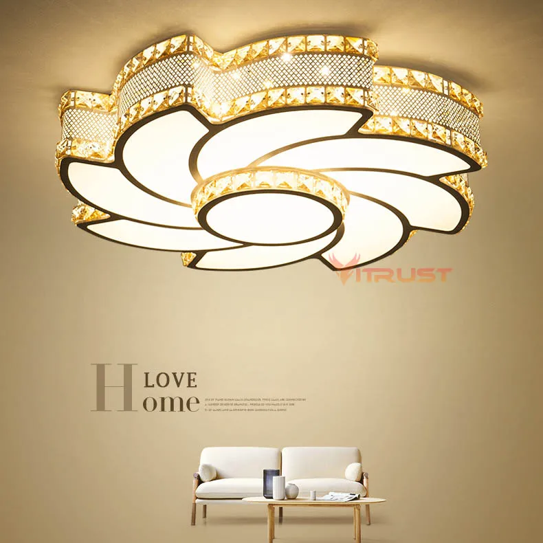 

Crystal Chandeliers Ceiling Flush Mount Ceiling Light Simple Decoration Fixtures Study Dining Room Balcony Bedroom 85-265V