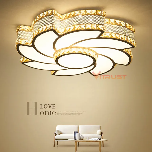 crystal chandeliers ceiling flush mount ceiling light simple