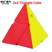 Qiyi 2x2 треугольный куб без наклеек магический куб скоростной куб игрушки для детей