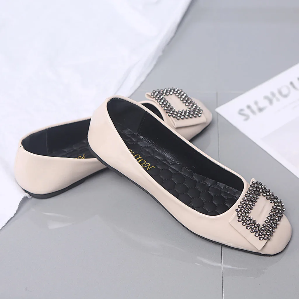 Flat Shoes Women Large Size Crystal Flats Fashion Slip On Casual Shoes Comfortable Loafers Women Flats