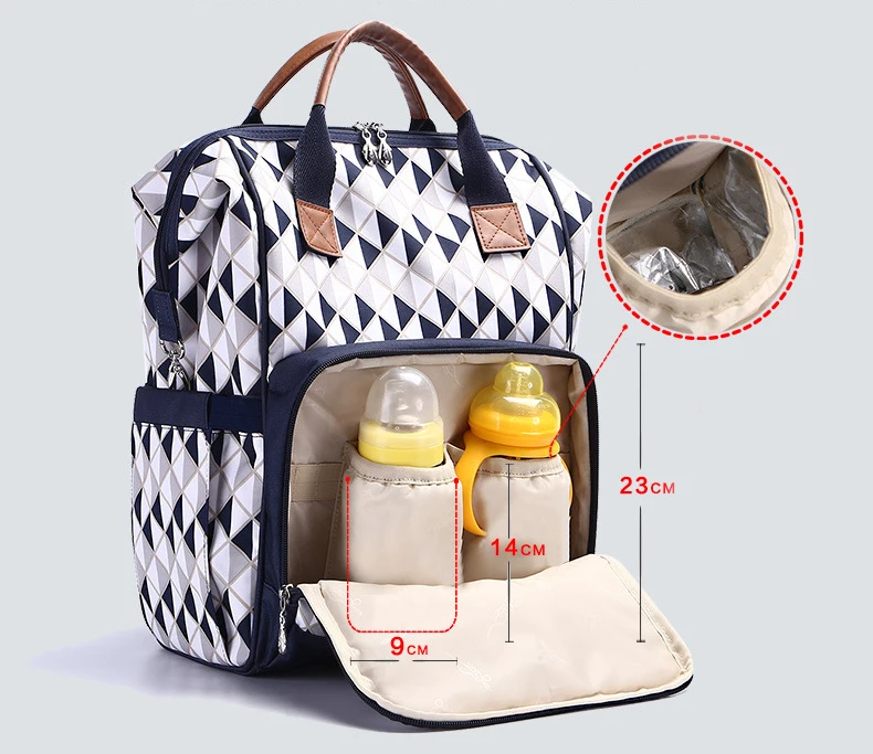2018 Новый Многофункциональный Водонепроницаемый серо-голубой плед мама мешок пеленки подгузник рюкзак для путешествий сумка для мамы и