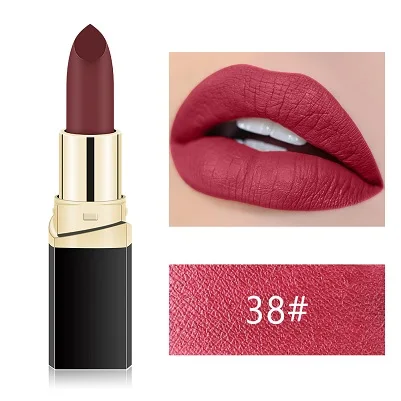 MISS ROSE Lipstick Matte Waterproof Make Up Long Lasting Lip Stick 42 Colors Easy To Wear Lipstick Lips Makeup Mate Lipstick - Цвет: 38