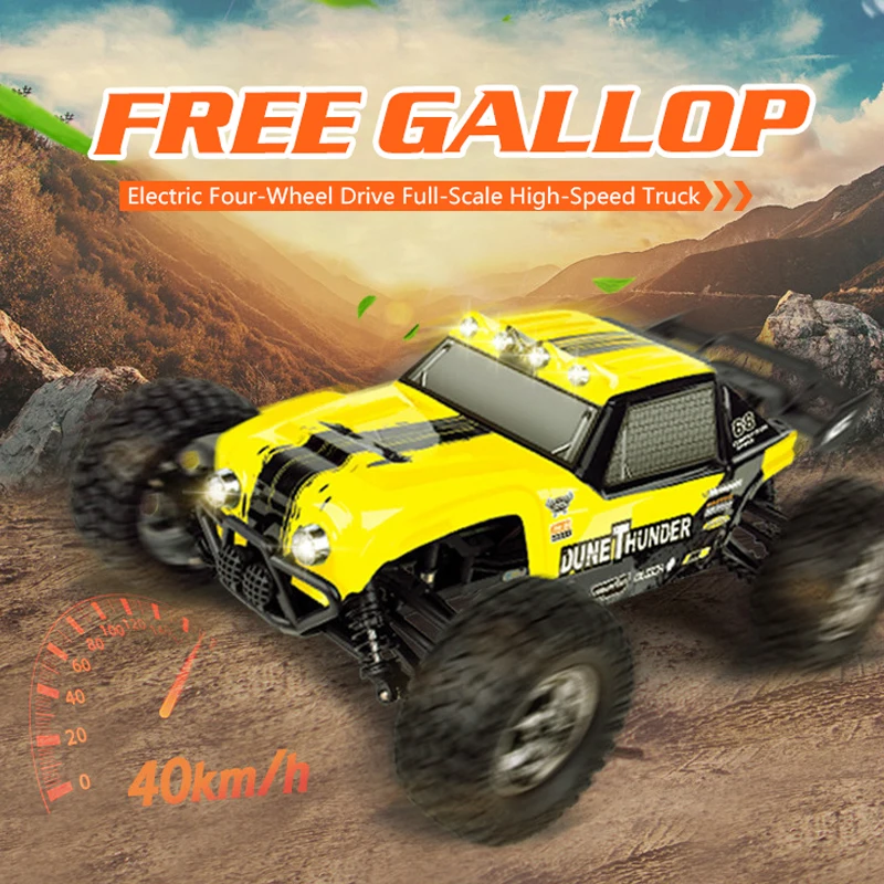 

RC Desert Car with LED Light Waterproof Radio-controlled Toys 1/28 Remote Control 2.4Ghz High Speed 34km/h