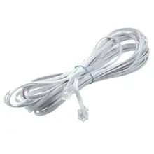 Белый RJ11 6P4C модульный телефонный удлинитель свинцовый кабель 6 м 20 футов