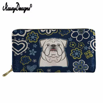

NOISYDESIGNS 2019 New Women's Leather Long Wallet Cute Puppy Design Purse Credit Card Holder Phone Zipper Wallet Purses Bolsas