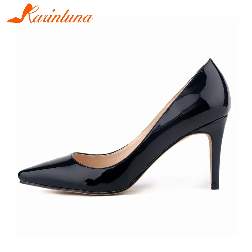 

KARINLUNA 2019 New Fashion Big Size 34-42 Spring Autumn Pumps Pointed Toe High Heels Shoes Woman Casual Party Ol Wedding Shoes