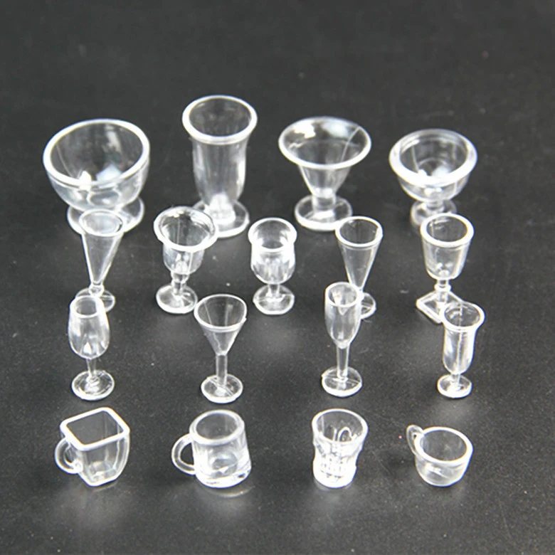 

DIY 17PCS Small Plastic Ice Cream Cups Set Party Novelty Miniatures Tableware Variety Of Modelling Ice Cream For Kid