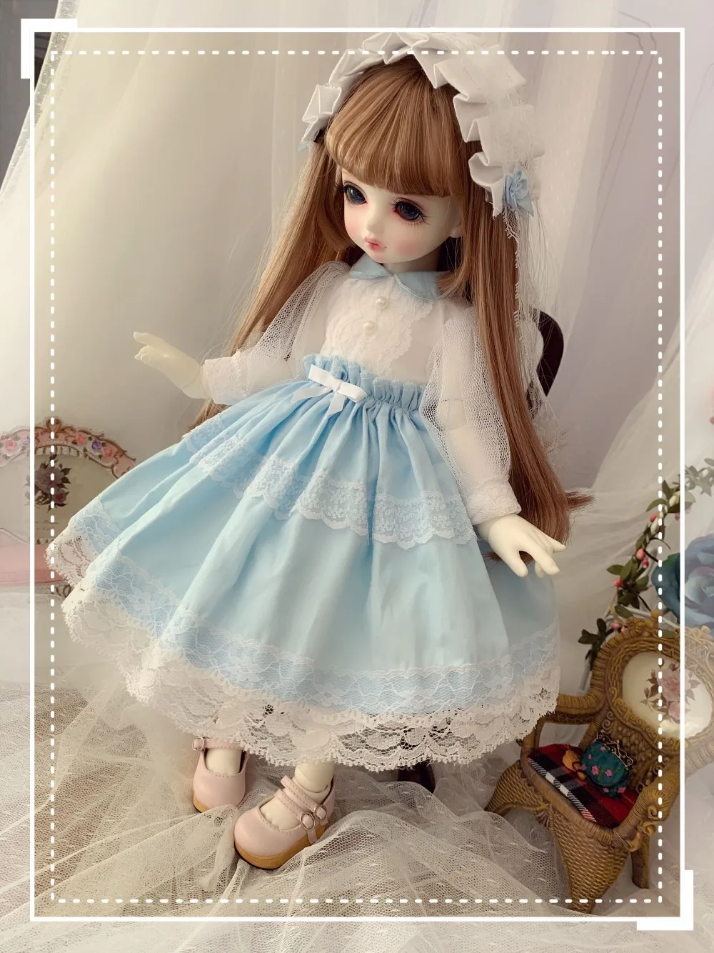 

Blyth Doll clothes blue dress a suit +hair band for 1/6 1/4 BJD SD doll 1/6 Blyth doll accessories