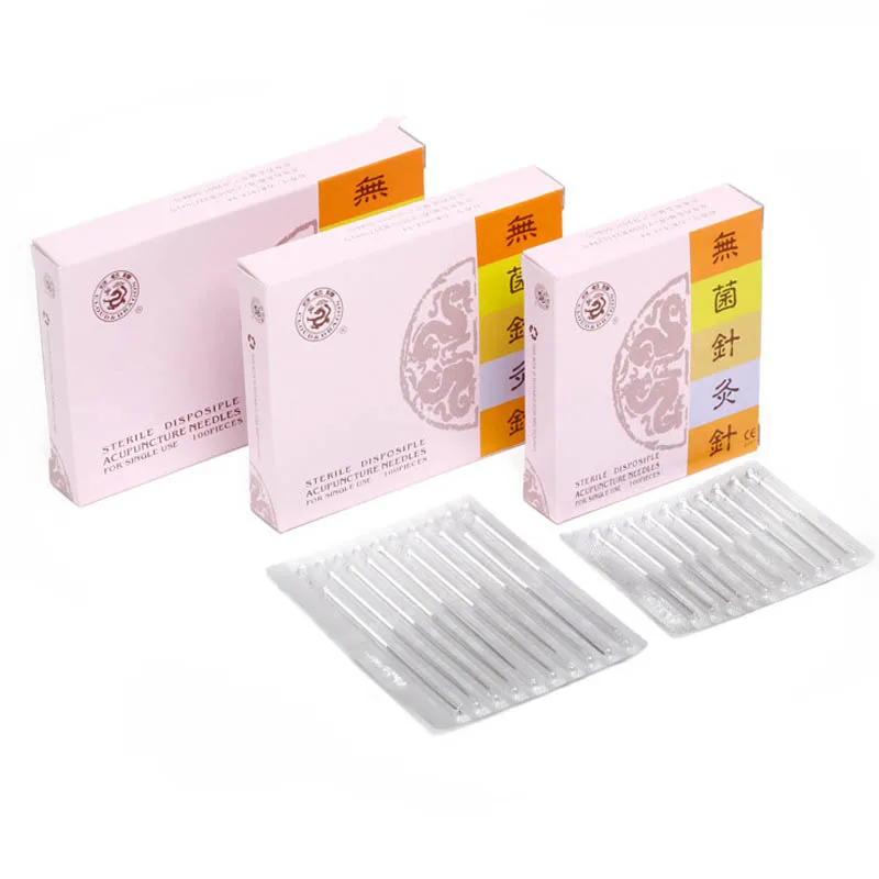 

100 pieces/pack individual package disposable acupuncture needle silver handle Health care massage blessfun